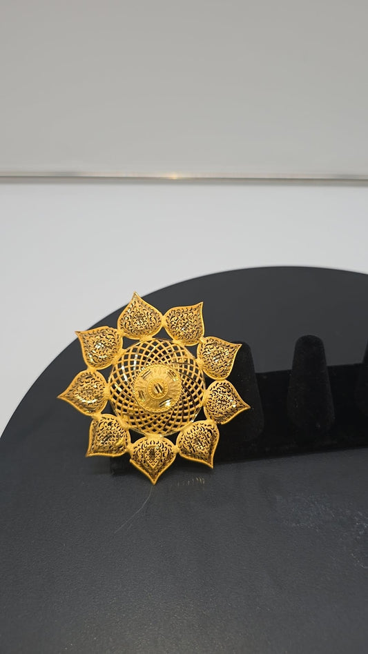 Zamvora Ring - Gold-Plated Traditional Filigree Statement
