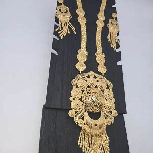 Trio Golden Bridal Necklace Ensemble