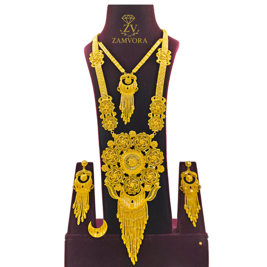 Gold-Plated Bridal Necklace Set (3-Piece)