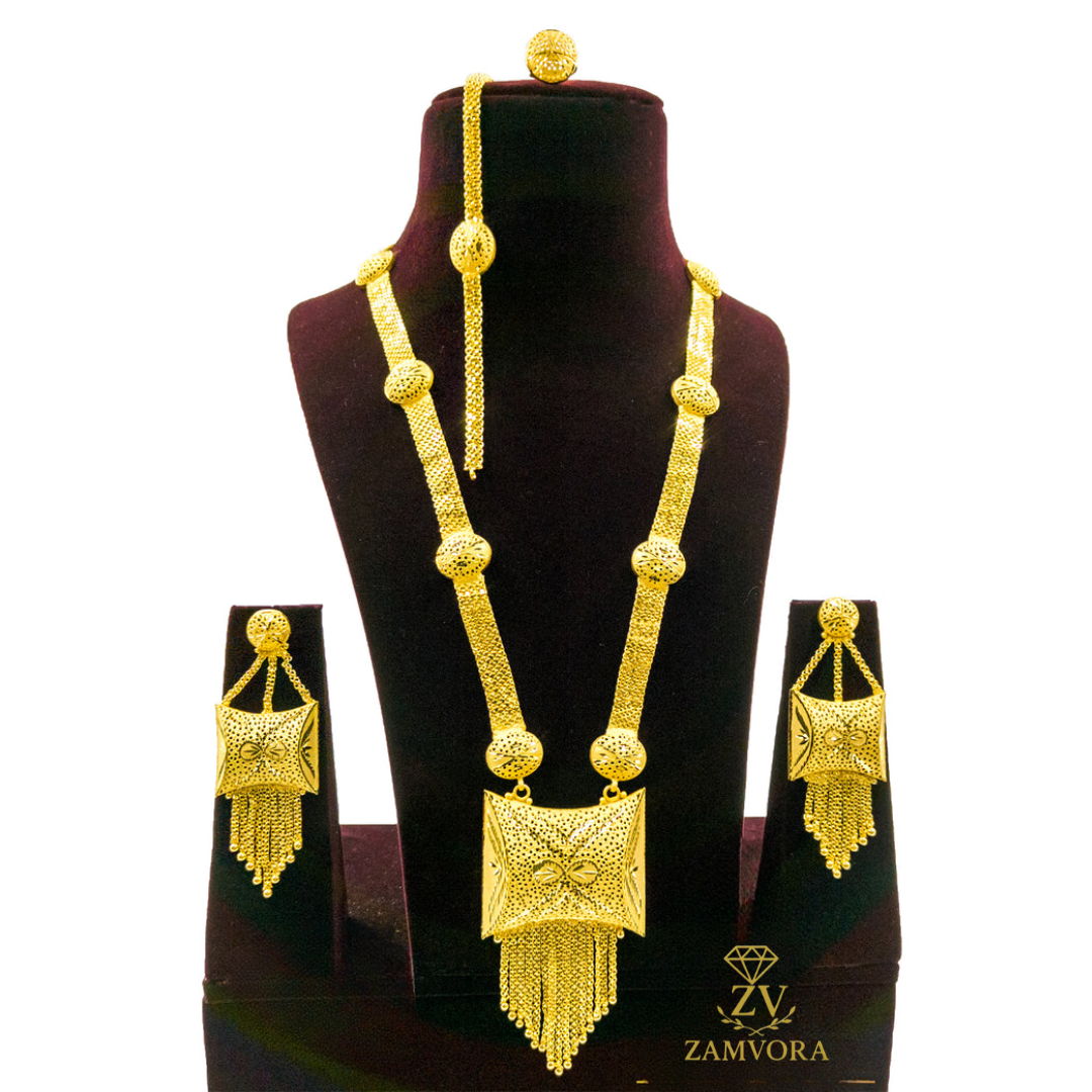 4-Pieces Gold Plated Bridal Necklace Set