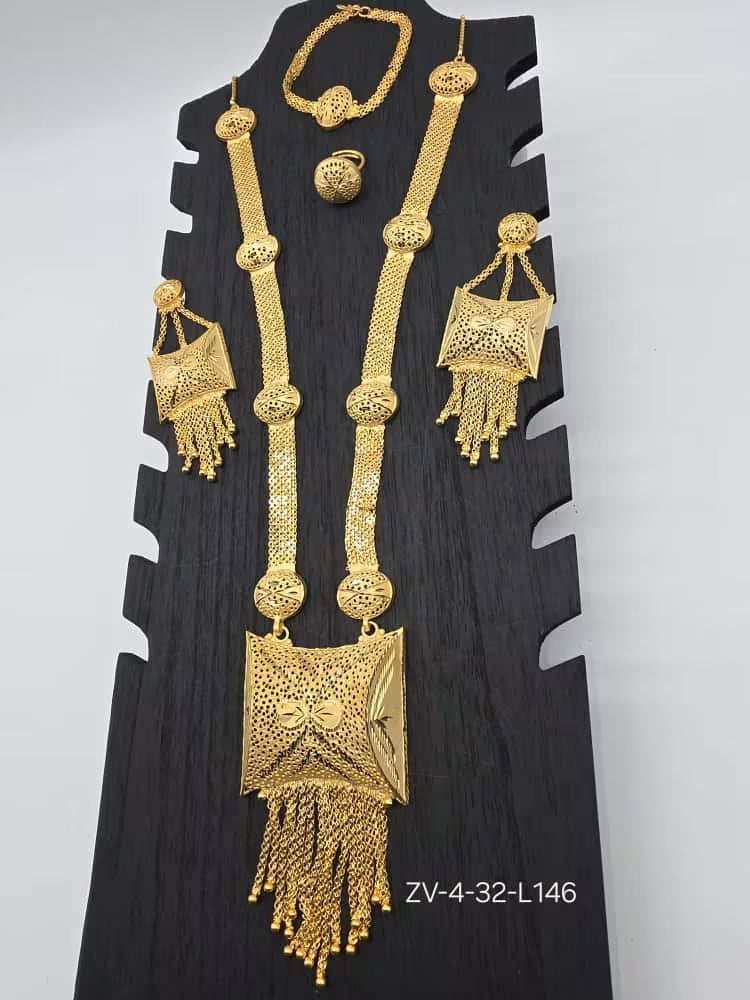 4-Pieces Gold Plated Bridal Necklace Set