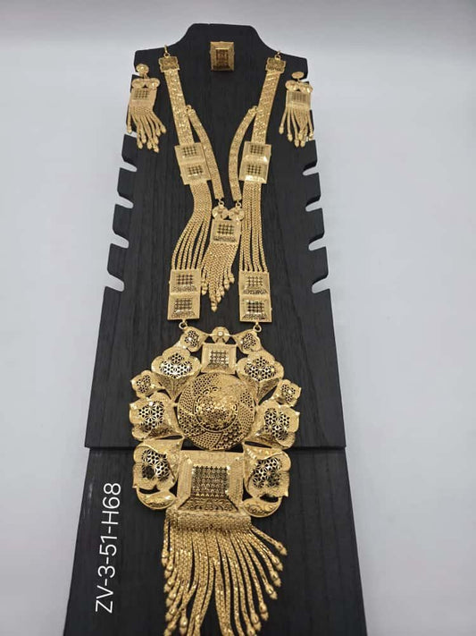 Gold-Plated Bridal Necklace Set (3-Piece)