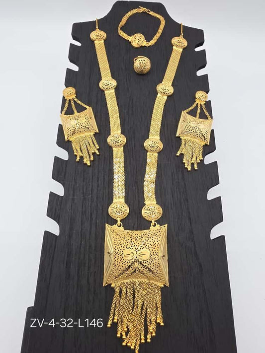 4-Pieces Gold Plated Bridal Necklace Set